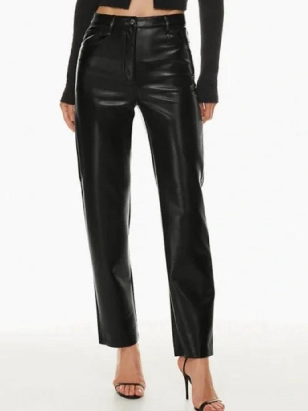 🖤Aritzia The Melina Wilfred Black Faux Leather Straight-Leg Pants